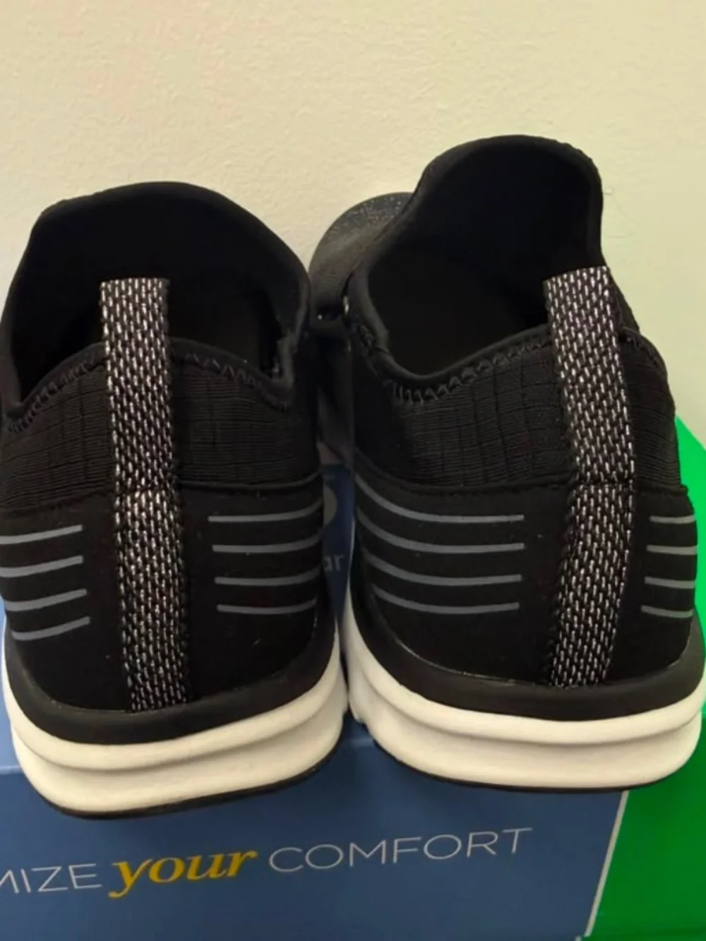 Brand New ABEO Access Metallic Black Women's Comfort Shoes Lightweight Slip-On